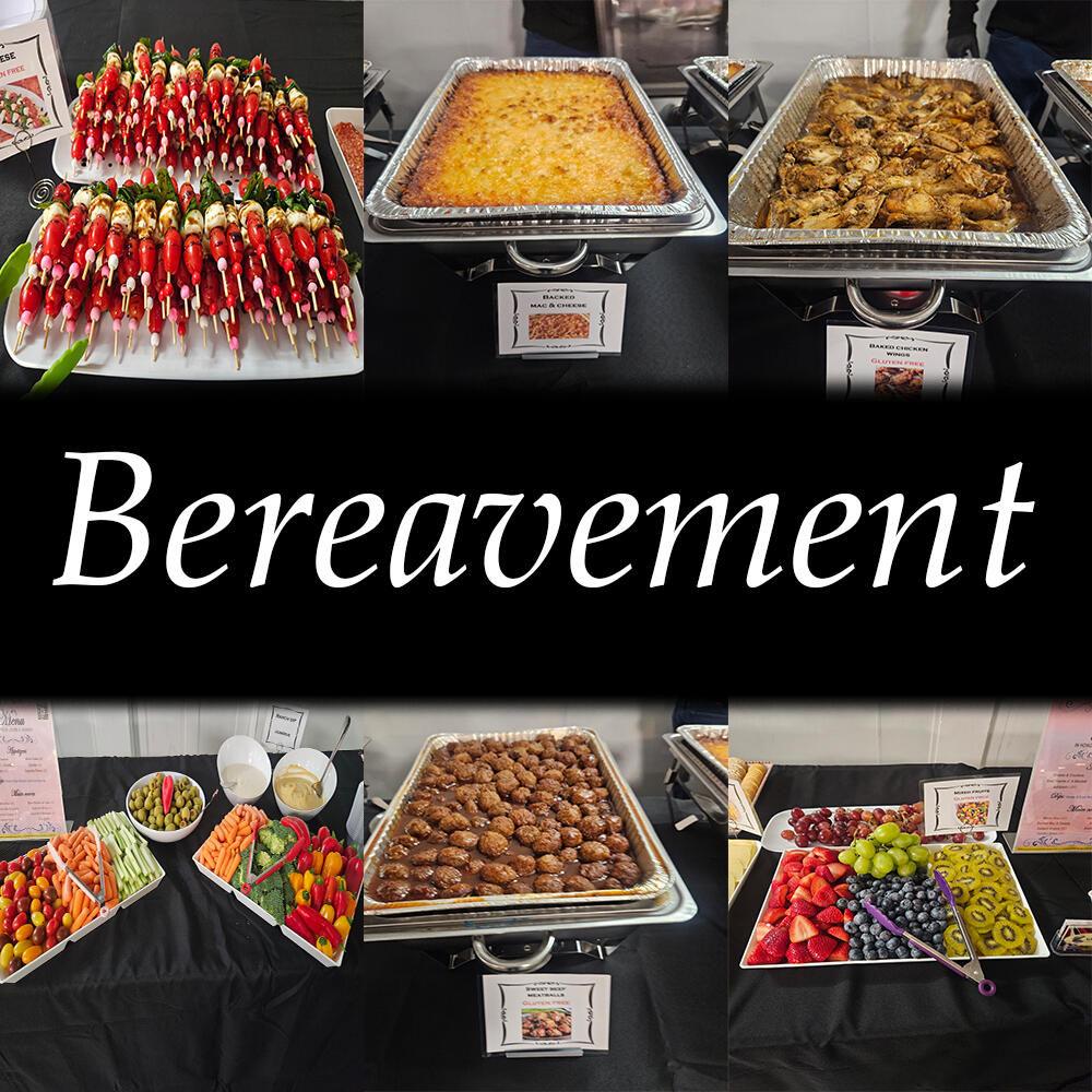 Fresh Rolls, Baked Wings, Sweet Beef Meatballs, White Rice, Antipesto, Macaroni Pie, etc.